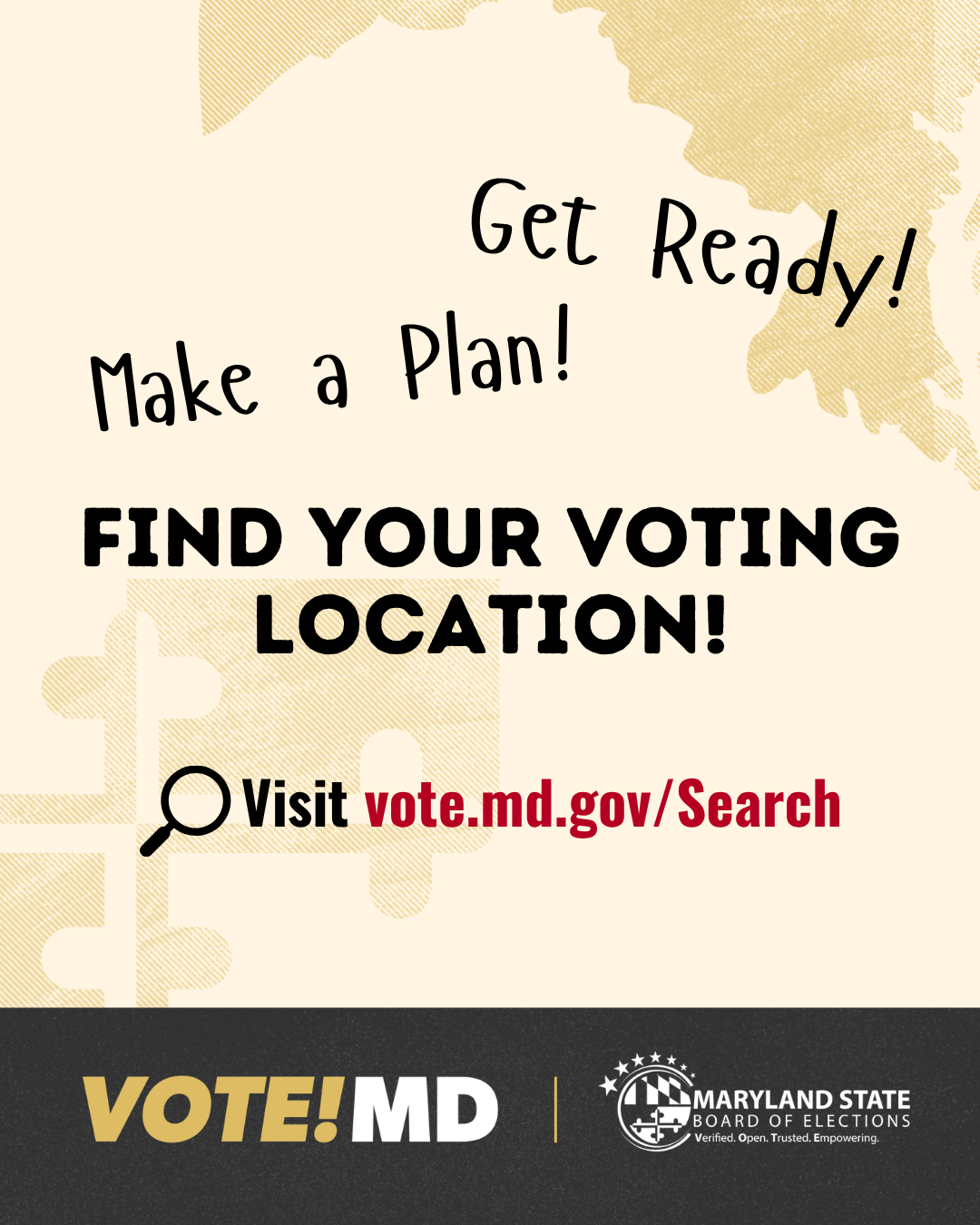 VoteMD graphic describing how to find your voting location
